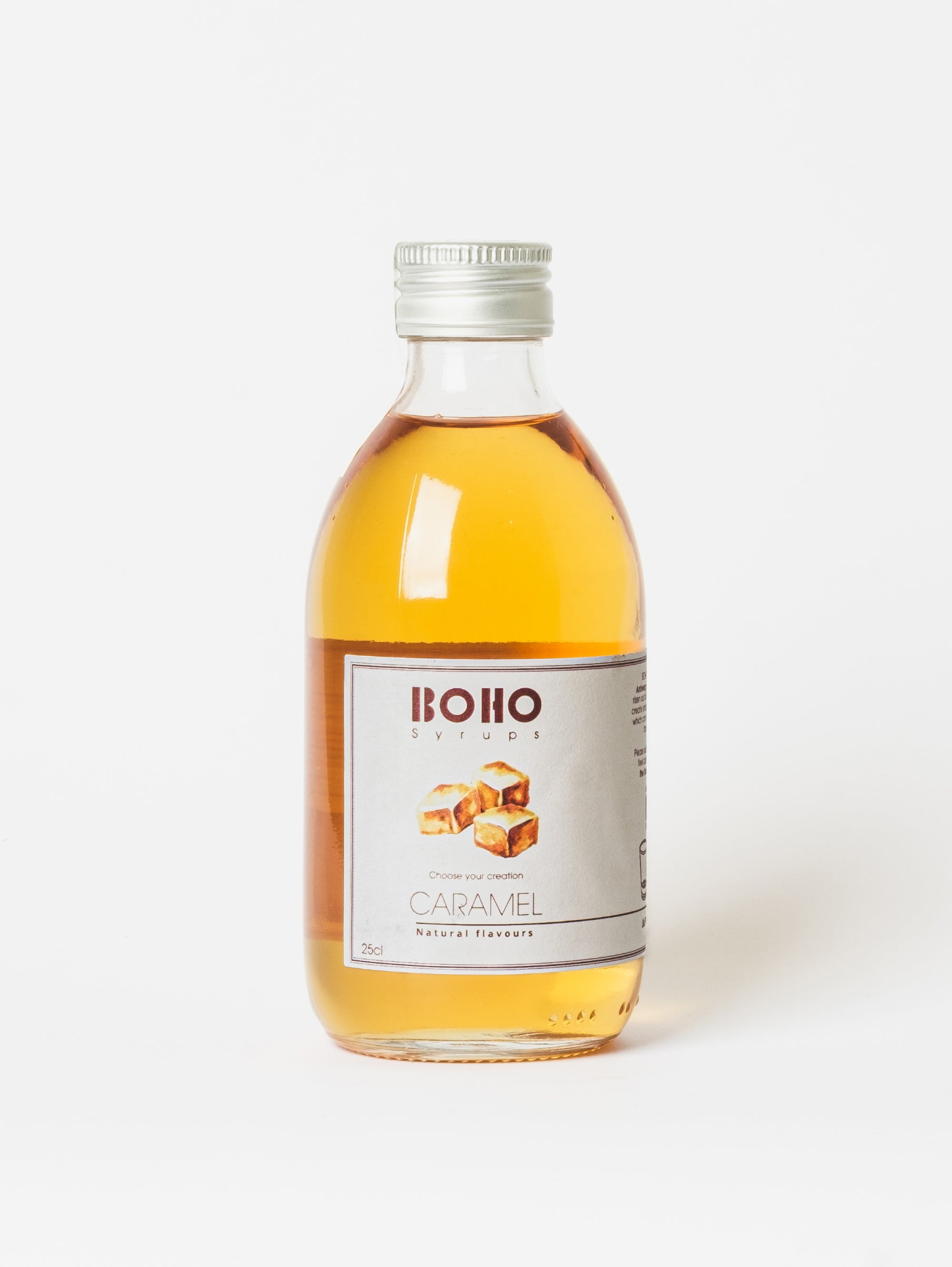 Fles 25 cl BOHO karamel siroop – rijke en zoete smaak, ideaal voor koffie, desserts en cocktails"